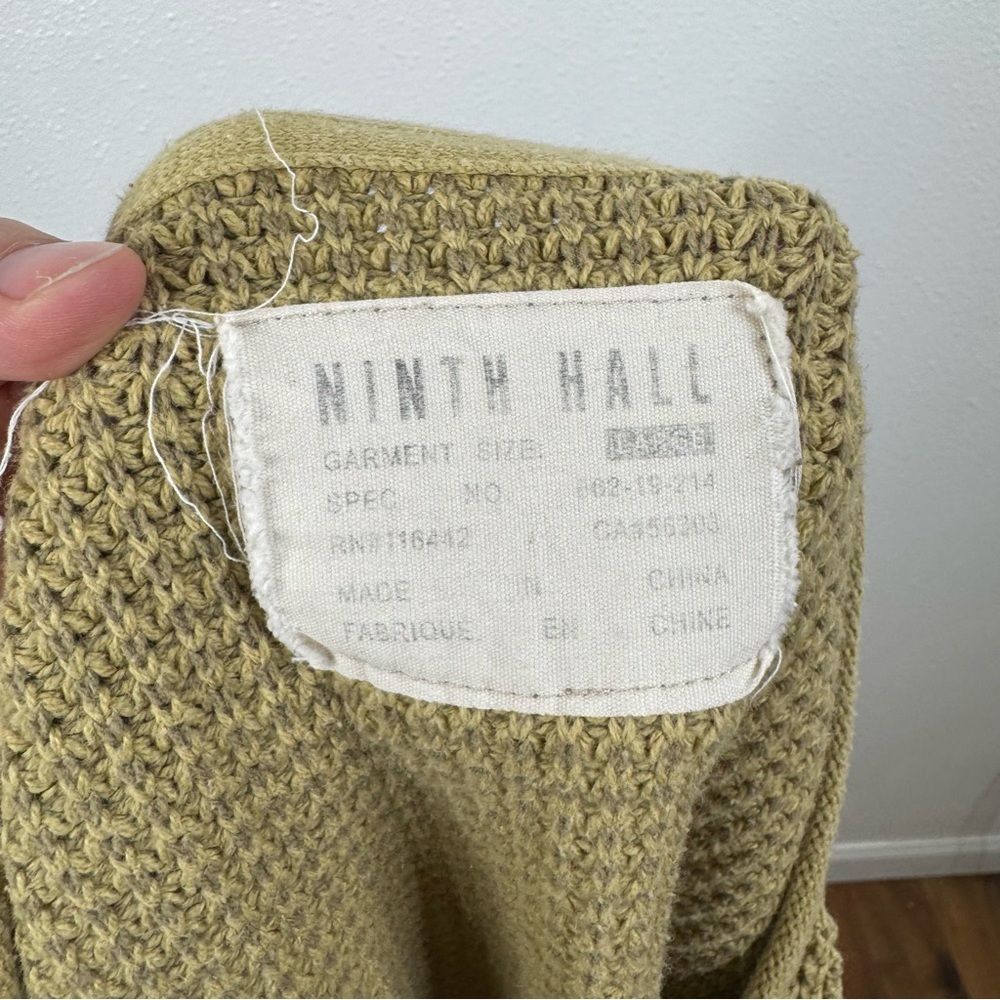 Ninth Hall Waffle Texture Crewneck Raglan Sleeve Sweater Size Large - Picture 3 of 3